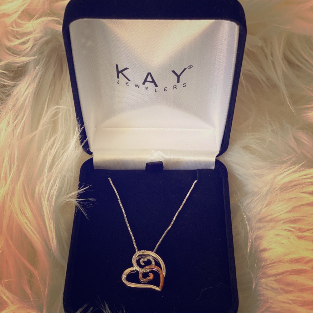 Jane Seymour 10KRose Gold/Sterl. Silver OpenHeart